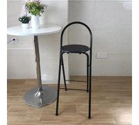 Foldable Bar Stool with Backrest - Lightweight Portable High Stool with Footrest & Non-Slip Feet - Easy-Clean No Assembly Required Folding Kitchen Stools