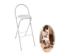 Foldable Bar Stool with Backrest Portable Height Adjustable 65cm/70cm/75cm Modern High Kitchen Chair Supports 125kg No Assembly Required Dining & Gaming Seat