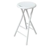 Foldable Bar Stools 28" (70cm) High for Kitchen Portable Counter Seat without Backrest Handle & Footrest Breakfast Folding Stool for Adults - White