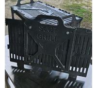 Foldable Barbecue Grill Collapsible BBQ Steel Grill for Portable Outdoor Cooking Equipment for Camping Picnic Road Trip Charcoal Wood Fuel Compatible