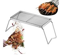Foldable Barbecue Rack - 18.11 Inch Metal Folding Cooking Rack, Fire Pit Barbecue, Stainless Steel Camp Grate For Food Heating | Fishing Picnic Outdoor Adventure Use, Backyard Party Set