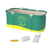 Foldable Bath Tub | Foldable Reinforced Large Capacity Bucket Basin | 45.3x23.6x19.7 Inch Hot Cold Bath Tub,for Home Camping Outdoor Backyard Patio Summer Swimming Washing