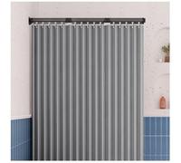 Foldable Bathroom Privacy Partition Solid Color Shower Curtain Rod Set Grey Four-Fold Pole for Home & Rental Spaces Ideal for Instant Privacy Solutions