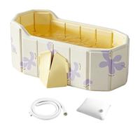 Foldable Bathtub Adults, Ice Bath Mobile Portable Folding Seat Bath for Shower Balcony Freestanding Bath Tub for Ice Bathing Outdoor Indoor Whirlpool 140 x 80 x 55 cm