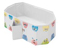 Foldable Bathtub for Children, Multifunctional Portable Bath Tub, 78×45×30 cm Large Toddler Bath for Ages 0-8, All in One Design with Drain Plugs(Cute Monster)