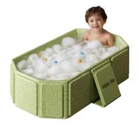 Foldable Bathtub for Kids, Foldable Baby Bathtub, PVC Collapsible Baby with Outfall and Support Feet, 29.5x17.7x9.8 Inch Portable Tub for Kids 0-8 Years Old