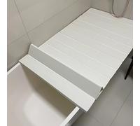 Foldable Bathtub Tray Waterproof & Dustproof PVC Bath Caddy Max Load 10kg Insulation Board for Home Spa White Bathtub Cover (170x75x0.65CM)