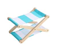Foldable Beach Pillow for Outdoor Breaks, Blue and white | Canvas Wood Stand with Packable Carry Profile, Camp Travel Comfort Helper