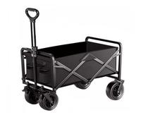 Foldable Beach Trolley with Cup Holder & Side ket Adjustable Handle 500 lbs Capaci - Perfect for Outdoor Camping Shopping & Beach Trips