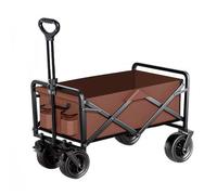 Foldable Beach Trolley with Cup Holder & Side ket Adjustable Handle 500 lbs Load Capaci Perfect for Outdoor Camping & Shopping