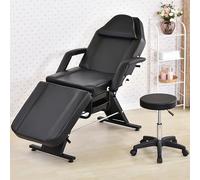 Foldable Beauty Salon Bed, Multifunctional Chair with 400kg Capacity, Adjustable Height and Removable Handrails for Professional Use