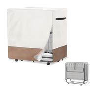 Foldable Bed Cover Suitable For 75x46 Inch Folding Bed, Heavy-Duty 600D Waterproof, Dustproof, Folding Bed Storage Cover With Zipper, Suitable For Folding Bed Of 46x14x44 Inch After Folding,Beige