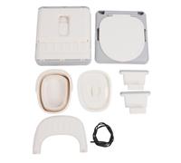 Foldable Bedside Commode Chair Odor Proof Portable Toilet with Detachable Armrests for Elderly and People with Limited Mobility Plastic 16.73in x 15.16in