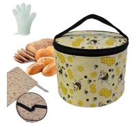 Foldable Beeswax Pantry Bucket Anti-Crush Rigid Design, Storage Container with Natural Beeswax Lining, Breathable Freshness Keeper for Homemade Bread, Kitchen, Picnic & Countertop Display (STYLE-3)