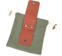 Foldable Belt Bag, Canvas Leather Foraging Pouch Bag, Fruit Picking Bag, Foldable Berry Puch Storage, Bushcraft Canvas, Hiking, Camping Tool Bag for Outdoor, Camping, Travel, Green, Safe accessories
