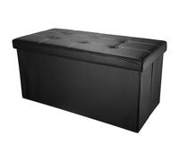 Foldable Bench 78x38x38cm Ottoman Stool Seat Cube Storage Box Lid Faux Leather