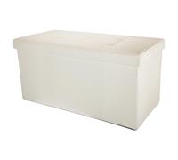 Foldable Bench 78x38x38cm Ottoman Stool Seat Cube Storage Box Lid Faux Leather