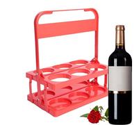 Foldable Beverage Holder - Beer Bottle Holder 6 Bottles With Handle | Foldable Plastic Wine Rack | Reusable Beer Collector | Beer Basket | Beverage Container For La Resta, Red, Se référer au