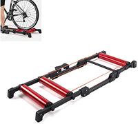 Foldable Bike Rollers for Indoor Cycling, Lightweight Aluminum Trainer Stand with Silent Matrix Design, Portable Gym Equint for Road & Mountain Bikes, Easy Sto