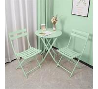 Foldable Bistro Set - 3-Piece Outdoor Furniture for Garden, Patio, Pool - Space-Saving Folding Table & Chairs for Lawn, Veranda, Balcony - Weather-Resistant, Green