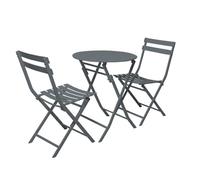 Foldable Bistro Set - Outdoor Furniture Set with 2 Chairs and 1 Table Portable with Backrest Perfect for Patio Garden Porch Poolside Yard Dining