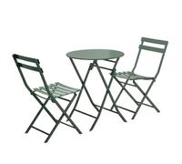 Foldable Bistro Set - Outdoor Patio Furniture with 2 Chairs & 1 Table Portable with Backrest Perfect for Terrace Yard Garden Veranda & Poolside Use