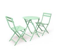 Foldable Bistro Set - Portable Outdoor Furniture with 2 Chairs & 1 Table Comfortable Backrest Ideal for Terrace Patio Garden Balcony Poolside Dining