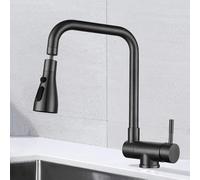 Foldable Black Kitchen Faucet with Swivel Spout, 3 Spray Modes, Single Hole Design, Front Window for Easy Viewing - Versatile Kitchen Mixer Tap