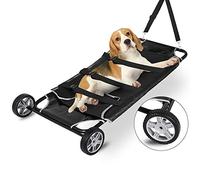 Foldable Black Pet Stroller, 2-Wheel Design for Dogs & Cats, 250 lbs ty, Lightweight, Easy to Maneuver, Ideal for Outdoor Adventures, Travel & Vet Visits