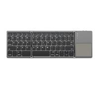 Foldable Bluetooth Keyboard With Touchpad, Folding Portable Travel Rechargeable Wireless Mini Keyboard, Rechargeable UK layout for iOS Android Windows PC Tablet Mobile Phone Ipad (Black)