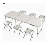 Foldable Bracket Table & 6 Chairs Set, Outdoor Party, Picnic, Bbq, Camping