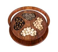 Foldable Bread Basket - 11.81 Inch Basket | Wooden Organizer - Foldable Snack-Fruit Basket with Four Compartments and Rustic Design for Table RV Office Apartment Picnic Dining Display Use