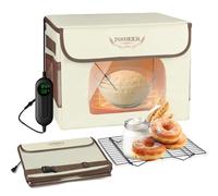 Foldable Bread Proofer -Electric Bread Proofing Box with 3-Sided Heating, Adjustable Precision Sensor Temperature Control(10-45°C) & Timer, Visable Window&Metal Rack for Sourdough,Yogurt&Bread Baking