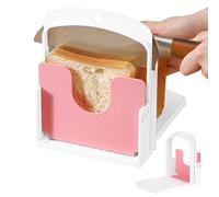 Foldable BreadSlicer Tool, Multifunctional Sandwich Toast Maker, Manual Handheld Homemade, Adjustable Thickness Loaf Cutter, PlasticGuide Machine Slicing, for Baking BagelsCakes