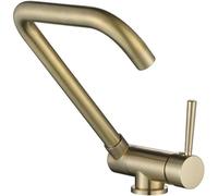 Foldable Brushed d Kitchen Faucet - Space-Saving inless Steel Mixer Tap for Hot & Cold Water - Perfect for Modern Kitchens Under