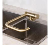 Foldable Brushed Nickel Kitchen Faucet - Space-Saving Rotating Spout Single Lever Mixer for Modern Contemporary Kitchens - Stylish & Functional Design