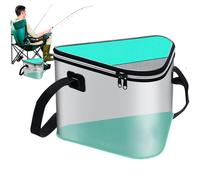Foldable Bucket for Fish, Versatile Carry Handle, Foldable Bucket for Caught Fish, for Picnics and Camping and Outdoor Parties, Streams, Rivers, Lakes, Sea BO