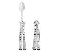 Foldable Butterfly Camping Spoon - Stainless Steel Outdoor Utensil for Camping, Travel & BBQ