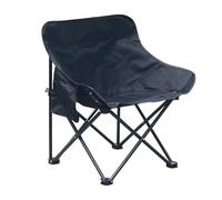 Foldable Camp Chair with Side Storage Bag - Strong Load-Bearing, Portable Beach Chair for Outdoor Camping - Easy to Carry, Compact Design, Black, 16.9"x16.9"x27.2"