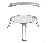 Foldable Camping Bbq Grill Grate Made Of Rust Resistant Stainless Steel With Stable Legs For Outdoor Cooking Over Campfire Or Stove Silver Finish Compact Size For Hiking And Backpacking Trips