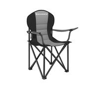 SONGMICS Folding Camping Chair, with Comfortable Sponge Seat, Cup Holder, Heavy Duty Structure, Max Load Capacity 250 kg, Outdoor Picnic Chair, Grey and Black GCB006G01