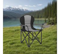 Foldable Camping Chair Max. Load Capacity 250 kg, Black + Grey