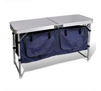 Foldable Camping Cupboard with Aluminium Frame Berkfield Home Silver One Size