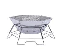 Foldable Camping Grill Portable Charcoal BBQ Grill in 304 Stainless Steel,Campfire Pit,Liftable Wood Burning Charcoal Grill for Camping,Outdoor Tent Picnic,Patio,Backyard,Garden