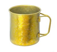 Foldable camping mug 450ML ultralight 70g made from TC4 alloy, compact for outdoor use including hiking, travel, For Picnic, supports boiling water capability (gold)