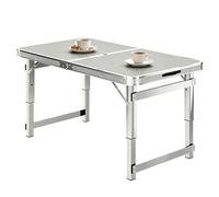 Foldable Camping Table - Adjustable Height Utility Table for Outdoor Dining, Picnics and Travel, Compact Trestle Design, Perfect for Camping Adventures