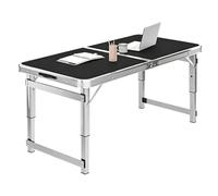 Foldable Camping Table - Adjustable Height Utility Table for Outdoor Dining, Picnics and Travel, Compact Trestle Design, Perfect for Camping Adventures