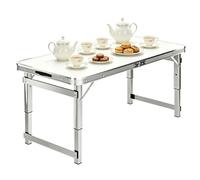 Foldable Camping Table - Adjustable Height Utility Table for Outdoor Dining, Picnics and Travel, Compact Trestle Design, Perfect for Camping Adventures