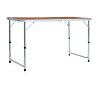 Foldable Camping Table Aluminium Picnic Party Brown/Grey Multi Sizes vidaXL
