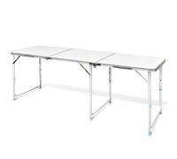 Foldable Camping Table Height Adjustable Aluminium 180 x 60 cm UK HOT